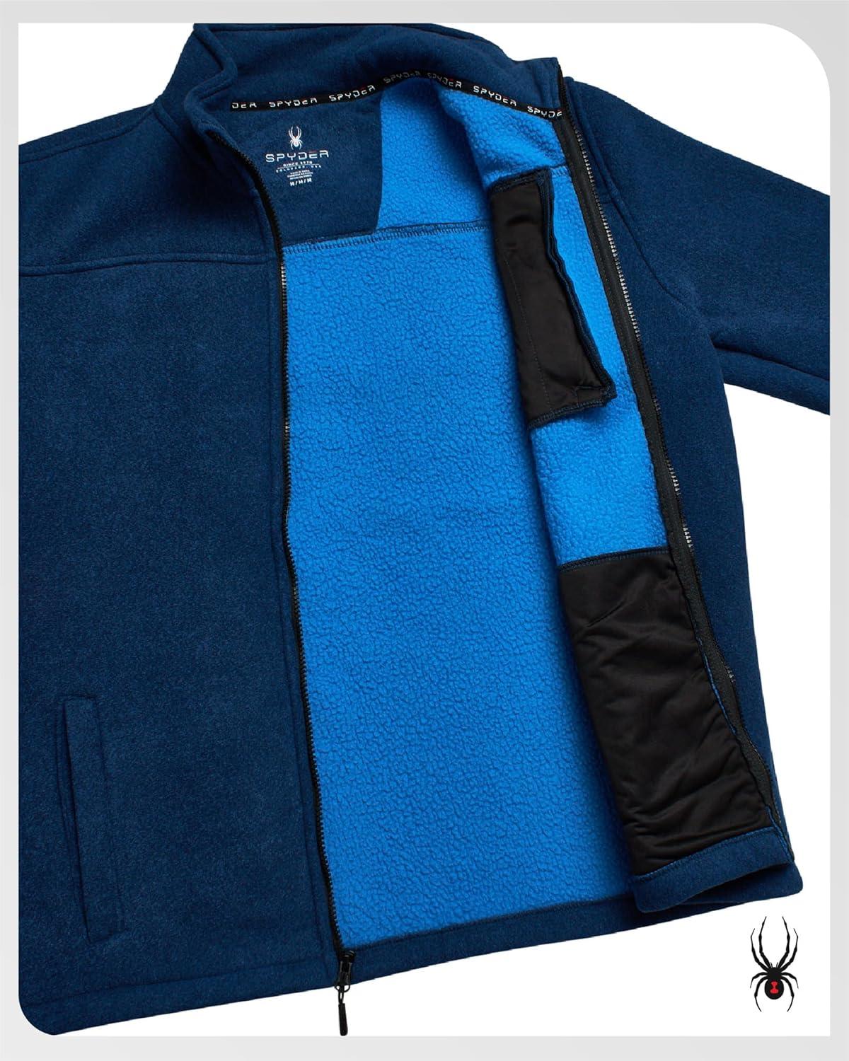 imageSpyder Mens Fleece Jacket Full Zip Up Lightweight Sherpa Fleece Fall Mens Winter Jacket with Pockets for Outdoor HikingNavy