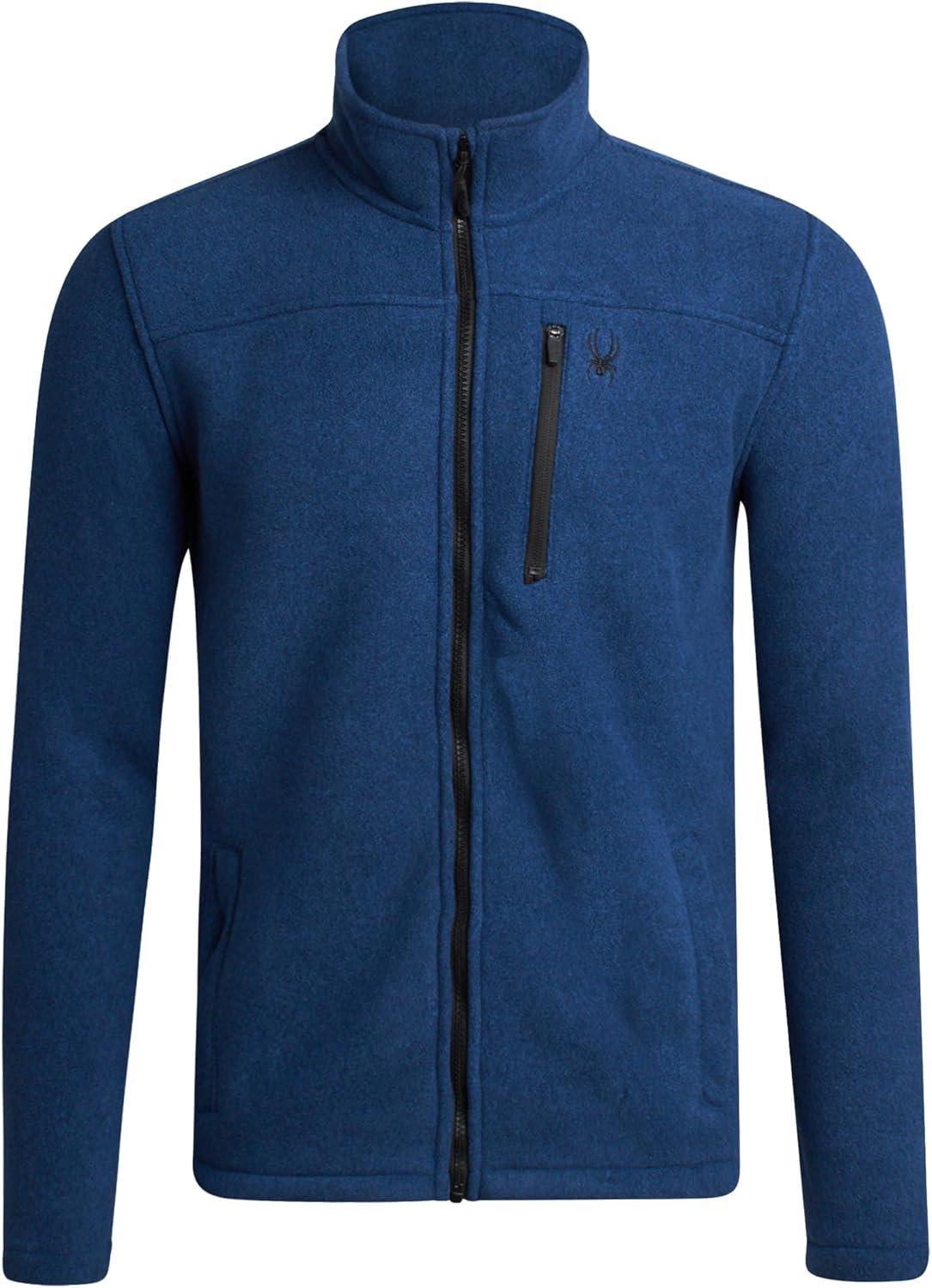 imageSpyder Mens Fleece Jacket Full Zip Up Lightweight Sherpa Fleece Fall Mens Winter Jacket with Pockets for Outdoor HikingNavy