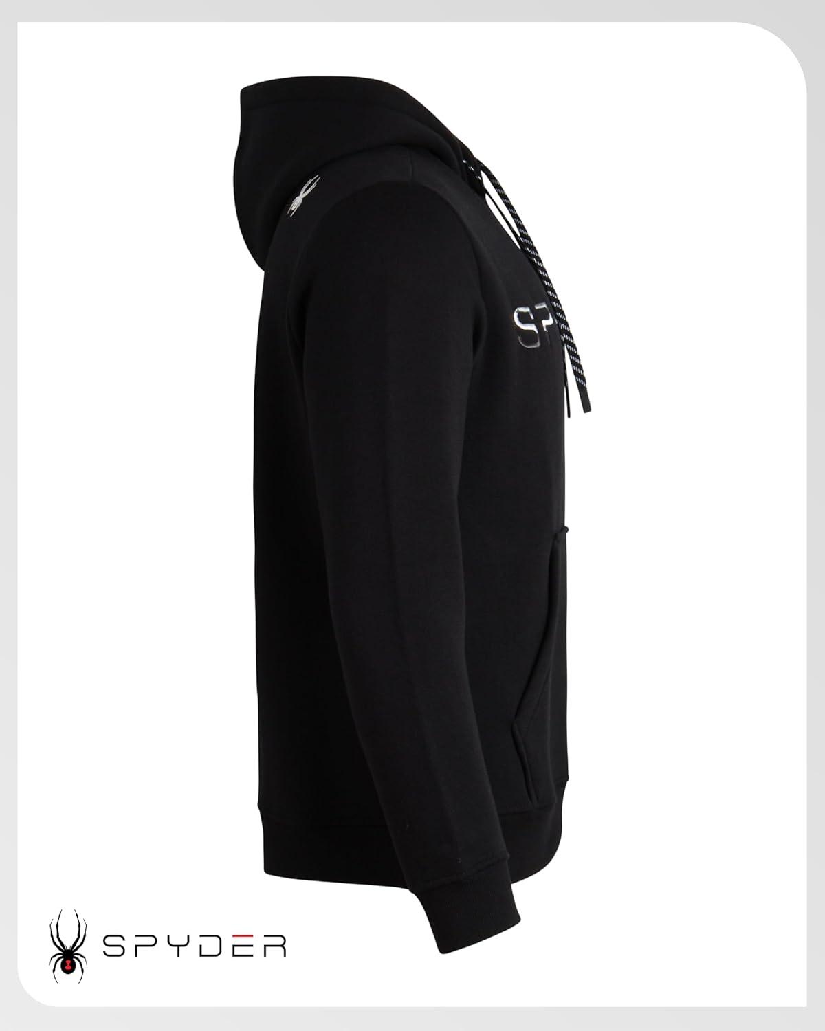 imageSpyder Mens Hoodie Athletic Performance Soft Fleece Pullover Sweatshirts for Men Heavyweight Workout Hooded SweatshirtBlack