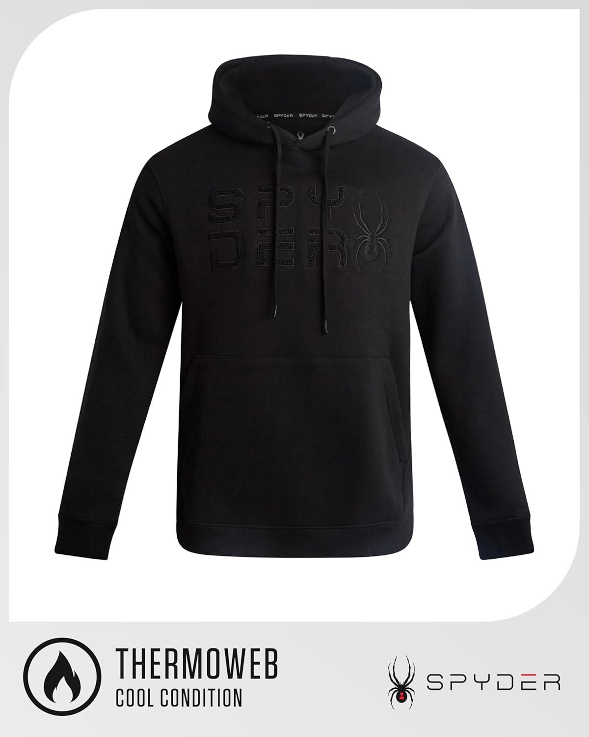 imageSpyder Mens Hoodie Athletic Performance Soft Fleece Pullover Sweatshirts for Men Heavyweight Workout Hooded SweatshirtBlack Raven