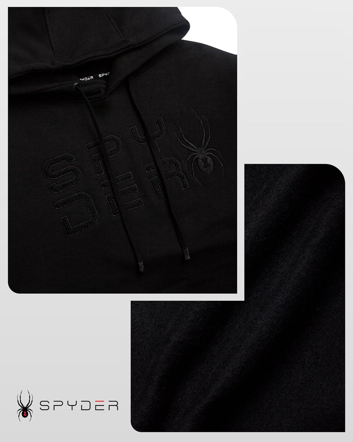 imageSpyder Mens Hoodie Athletic Performance Soft Fleece Pullover Sweatshirts for Men Heavyweight Workout Hooded SweatshirtBlack Raven