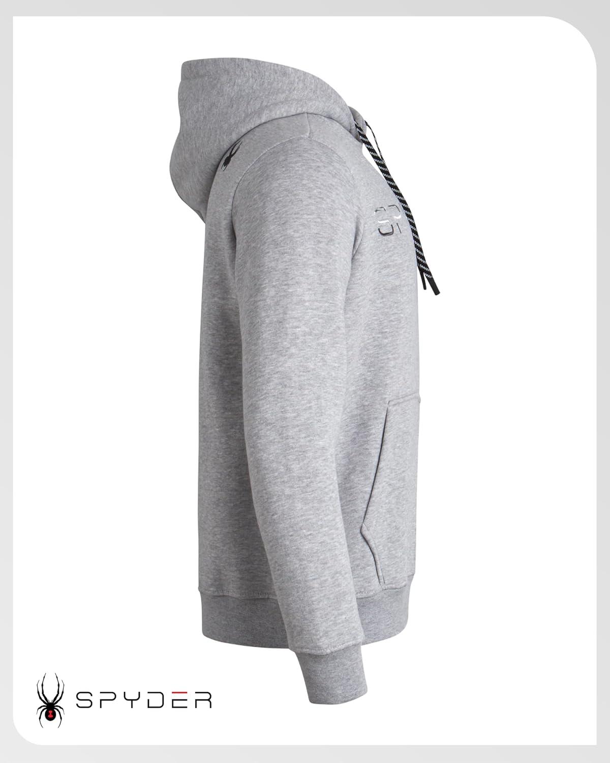 imageSpyder Mens Hoodie Athletic Performance Soft Fleece Pullover Sweatshirts for Men Heavyweight Workout Hooded SweatshirtGrey Heather