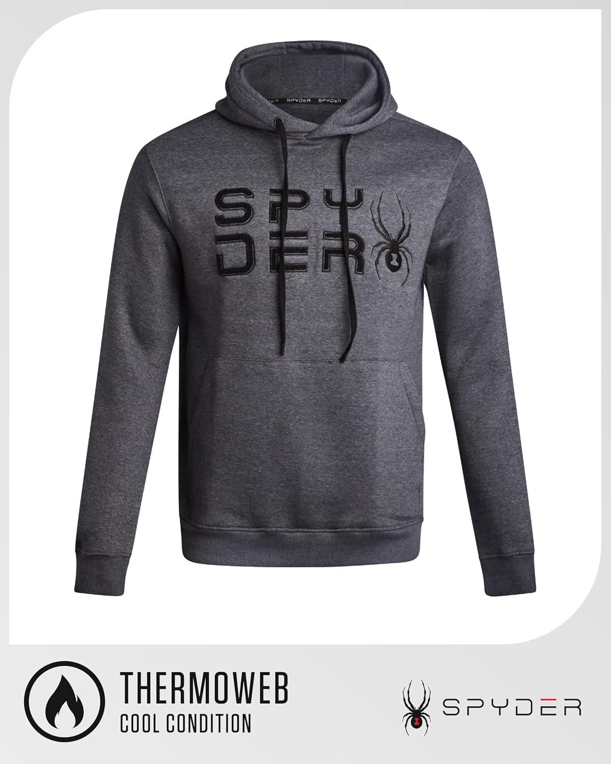 imageSpyder Mens Hoodie Athletic Performance Soft Fleece Pullover Sweatshirts for Men Heavyweight Workout Hooded SweatshirtSteel Grey