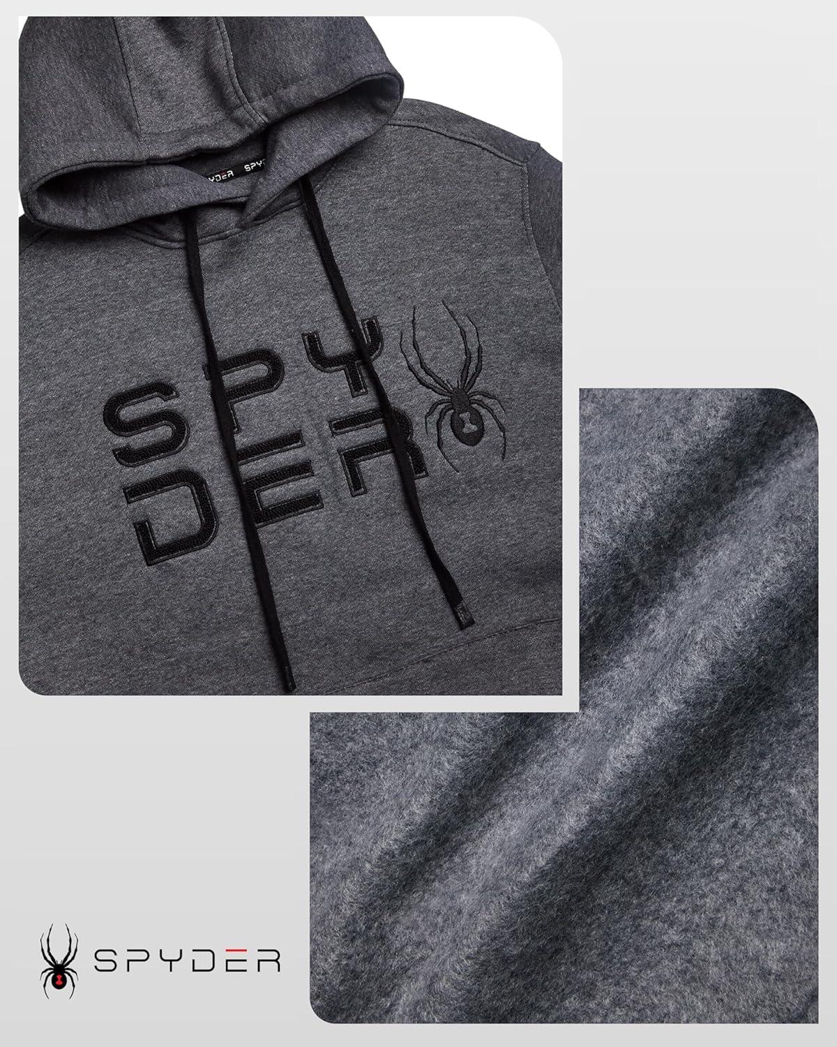 imageSpyder Mens Hoodie Athletic Performance Soft Fleece Pullover Sweatshirts for Men Heavyweight Workout Hooded SweatshirtSteel Grey
