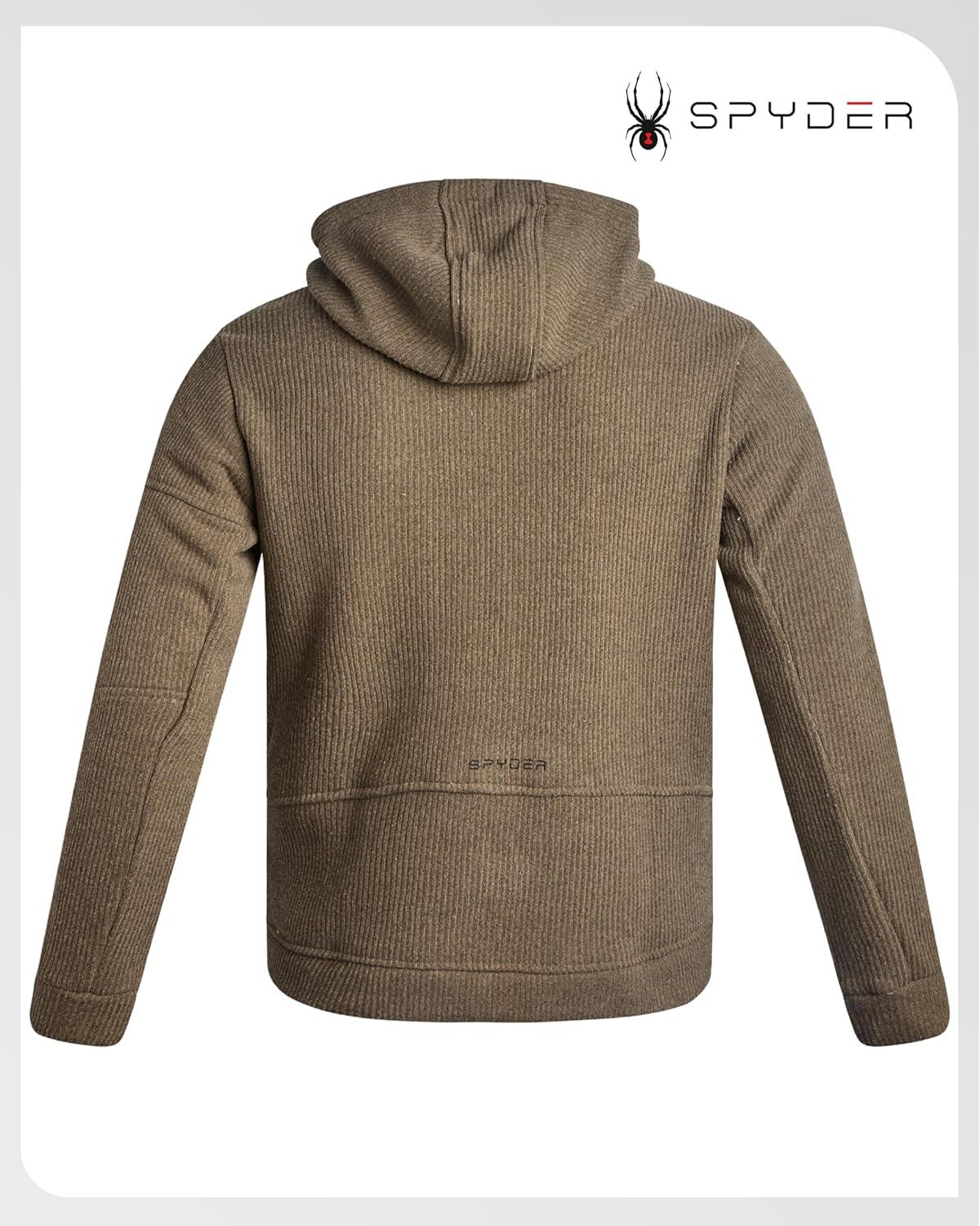 imageSpyder Mens Sherpa Fur Hoodie Soft Stretch Waffle Knit Full Zip Up Hoodie Sweatshirt for Men with Cozy Sherpa Fleece LiningTimber