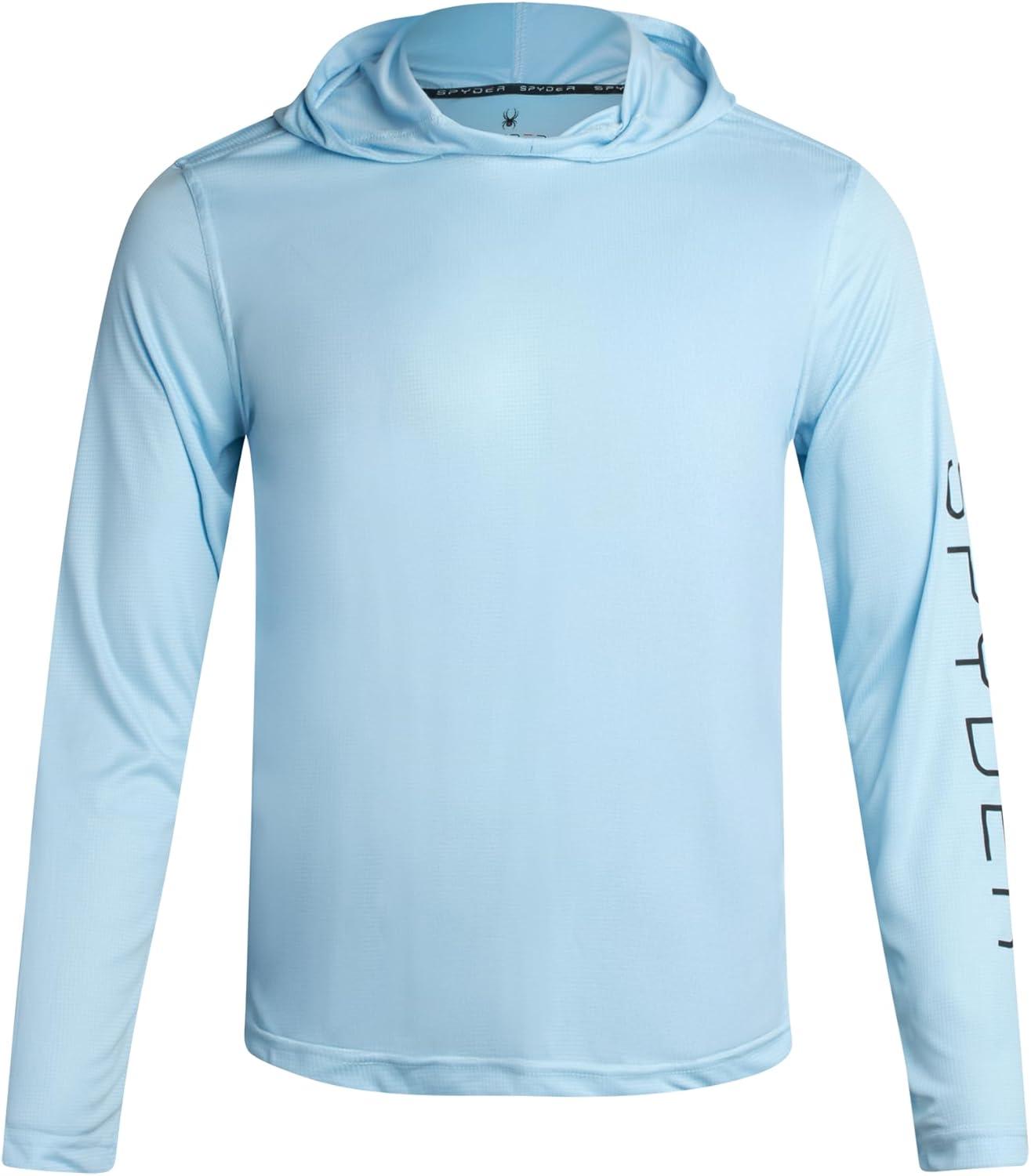 imageSpyder Mens Sun Hoodie Quick Dry Lightweight UPF 50 UV Protection Long Sleeve Rash Guard Swim Shirts for MenSky