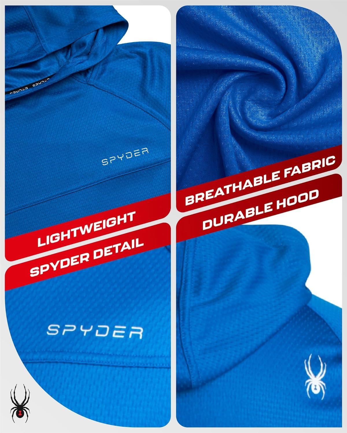 imageSpyder Mens Sun Hoodie UPF 50 UV Protection Long Sleeve Rash Guard Quick Dry Moisture Wicking Swim Shirts for MenCobalt
