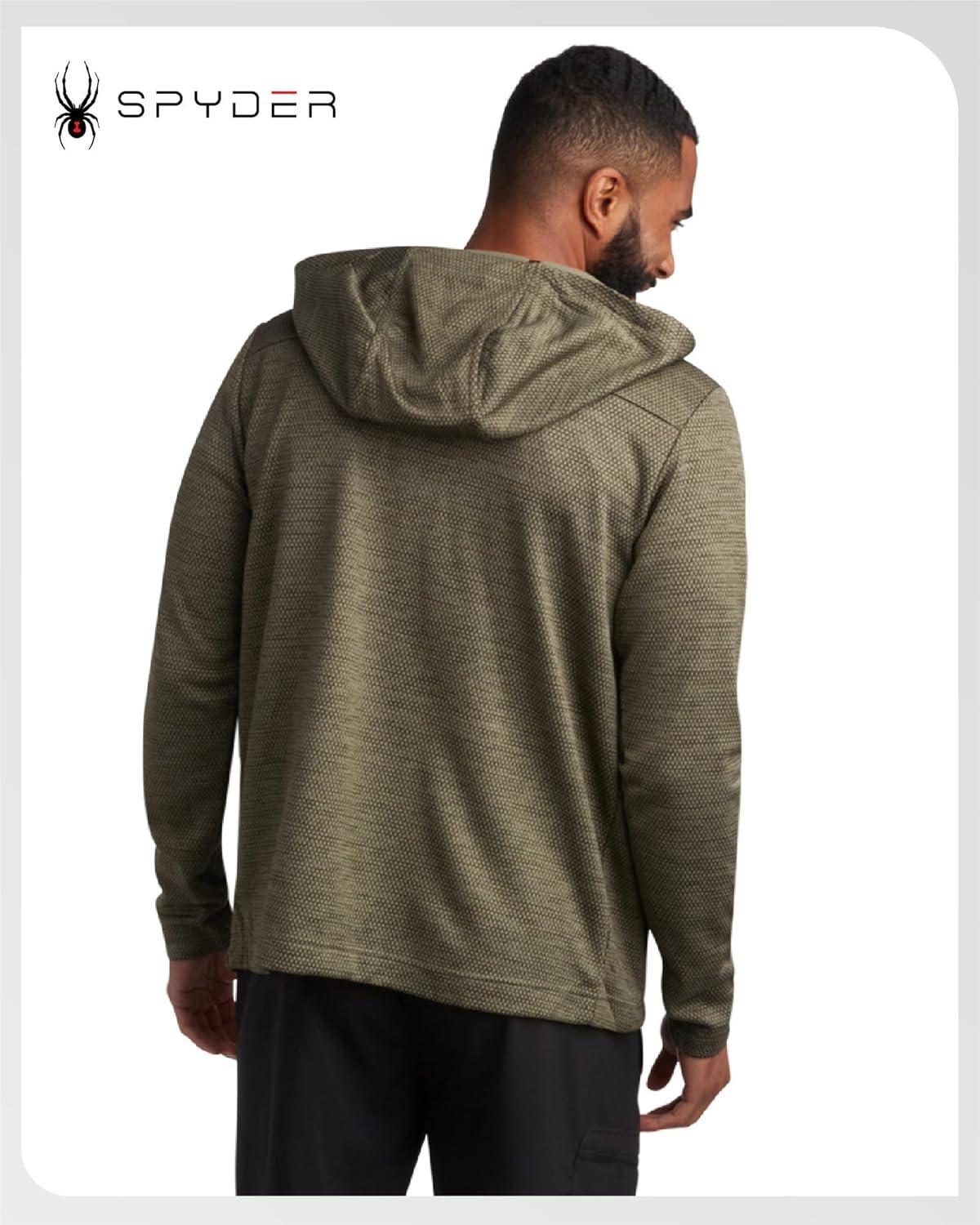 imageSpyder Mens Zip Up Hoodie Hoodies for Men Performance Fleece Sweatshirt Zip Up Hoodie for Hiking Gym UPF 30 Sun ProtectionOlive