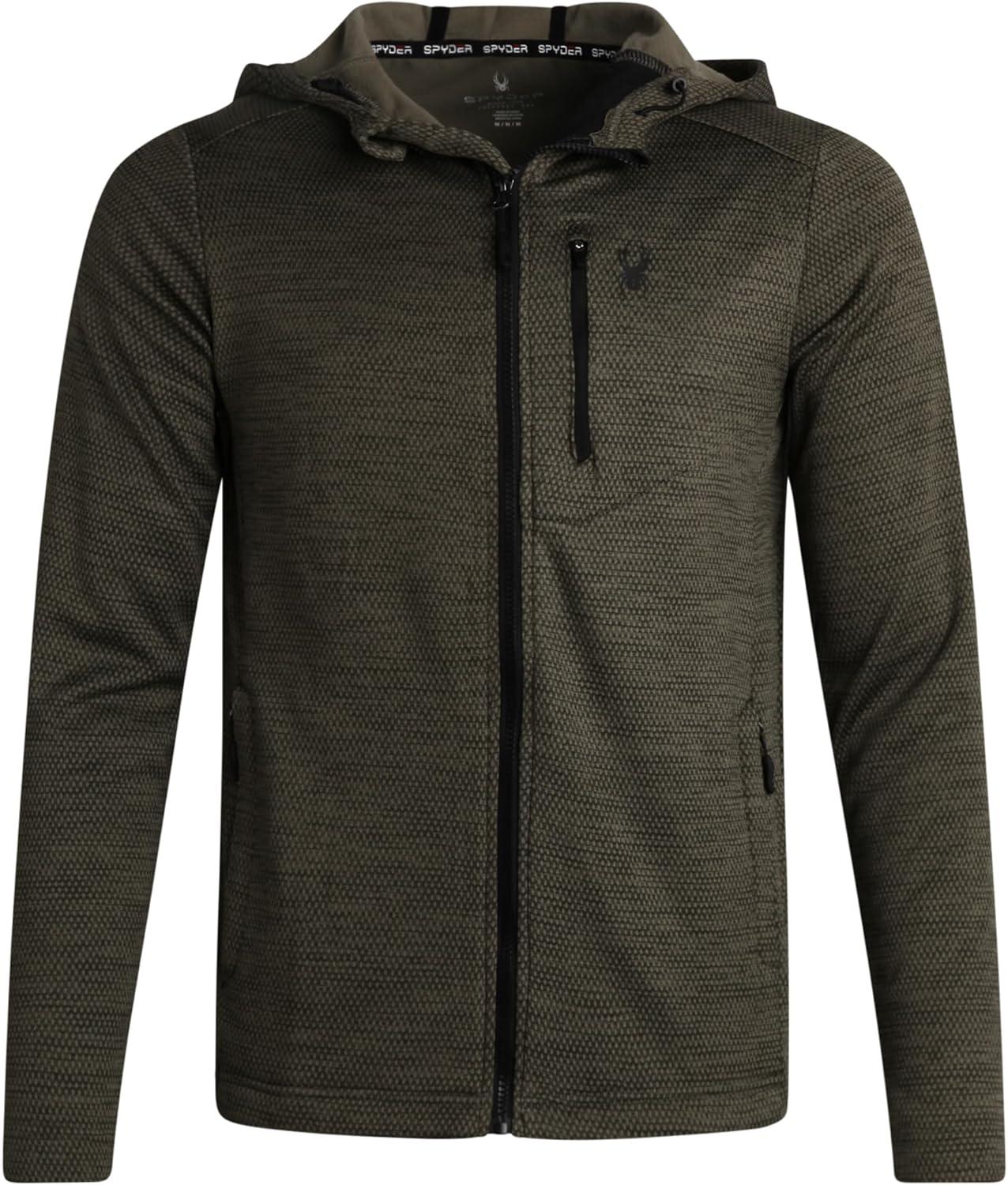 imageSpyder Mens Zip Up Hoodie Hoodies for Men Performance Fleece Sweatshirt Zip Up Hoodie for Hiking Gym UPF 30 Sun ProtectionOlive