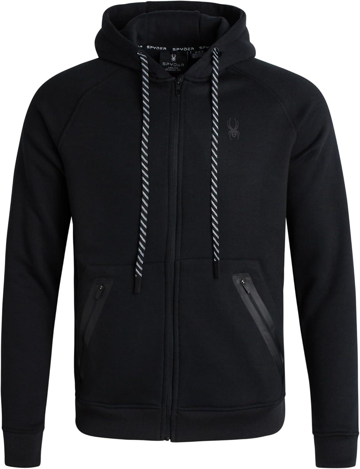 imageSpyder Mens Zip Up Hoodie Super Soft Performance Fleece Sweatshirts for Men Warm Athletic Hoodies for Running Walking GymBlack