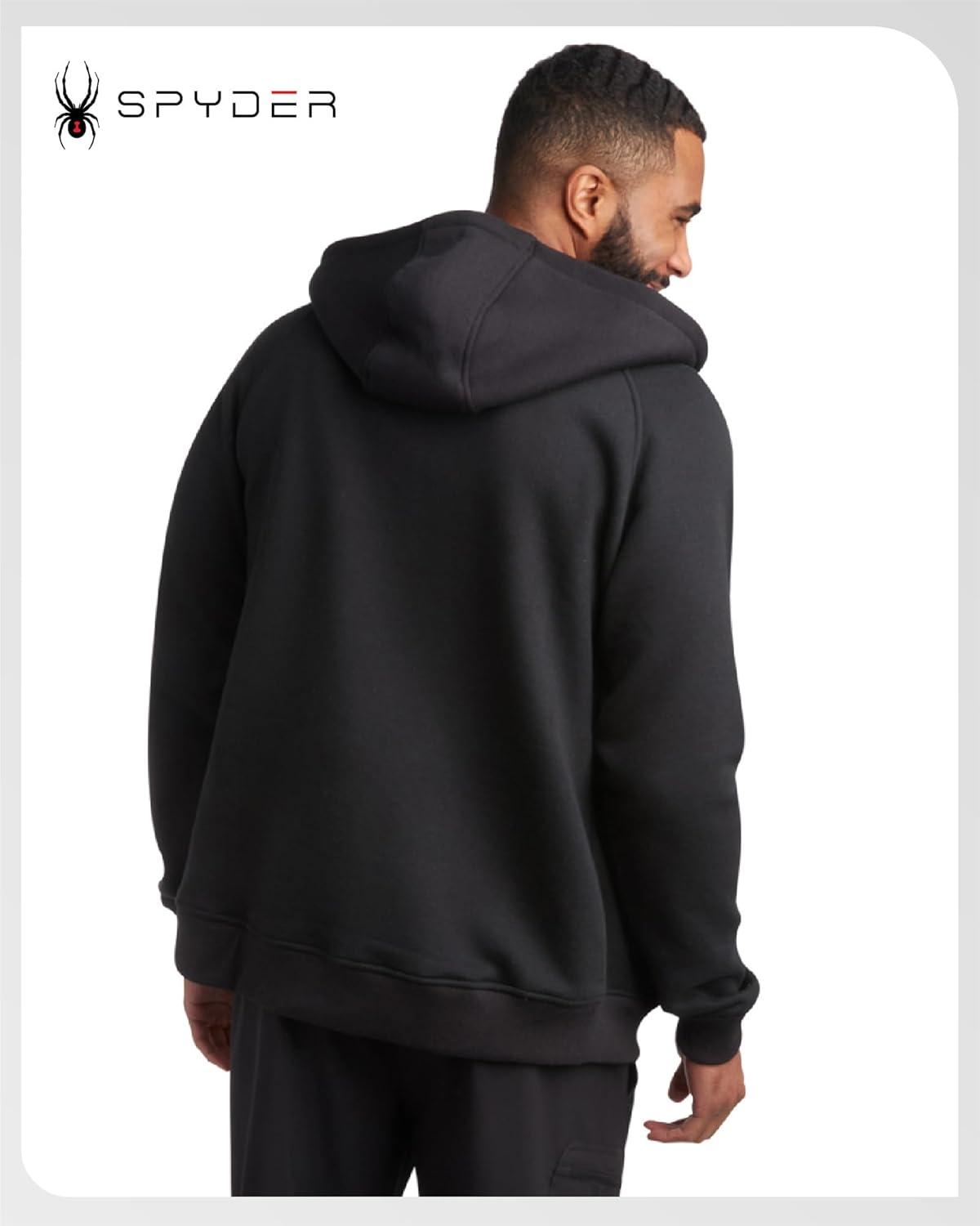 imageSpyder Mens Zip Up Hoodie Super Soft Performance Fleece Sweatshirts for Men Warm Athletic Hoodies for Running Walking GymBlack