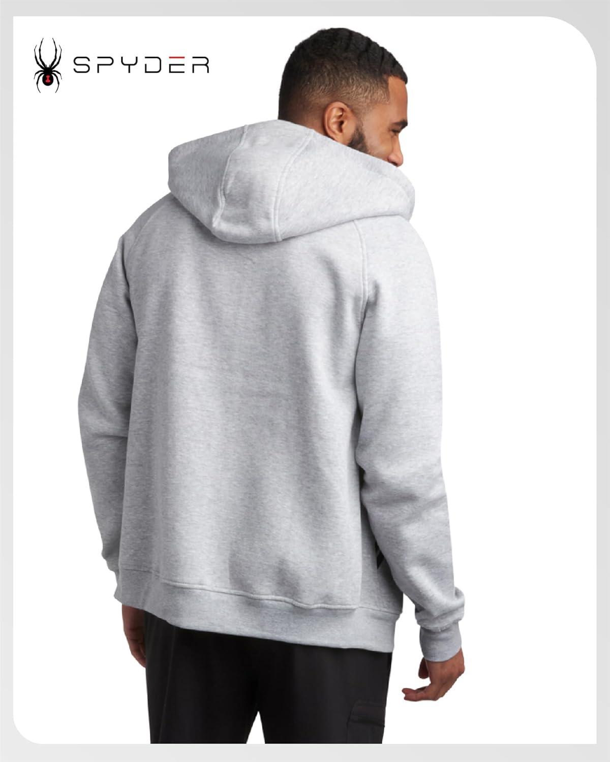 imageSpyder Mens Zip Up Hoodie Super Soft Performance Fleece Sweatshirts for Men Warm Athletic Hoodies for Running Walking GymHeather Grey