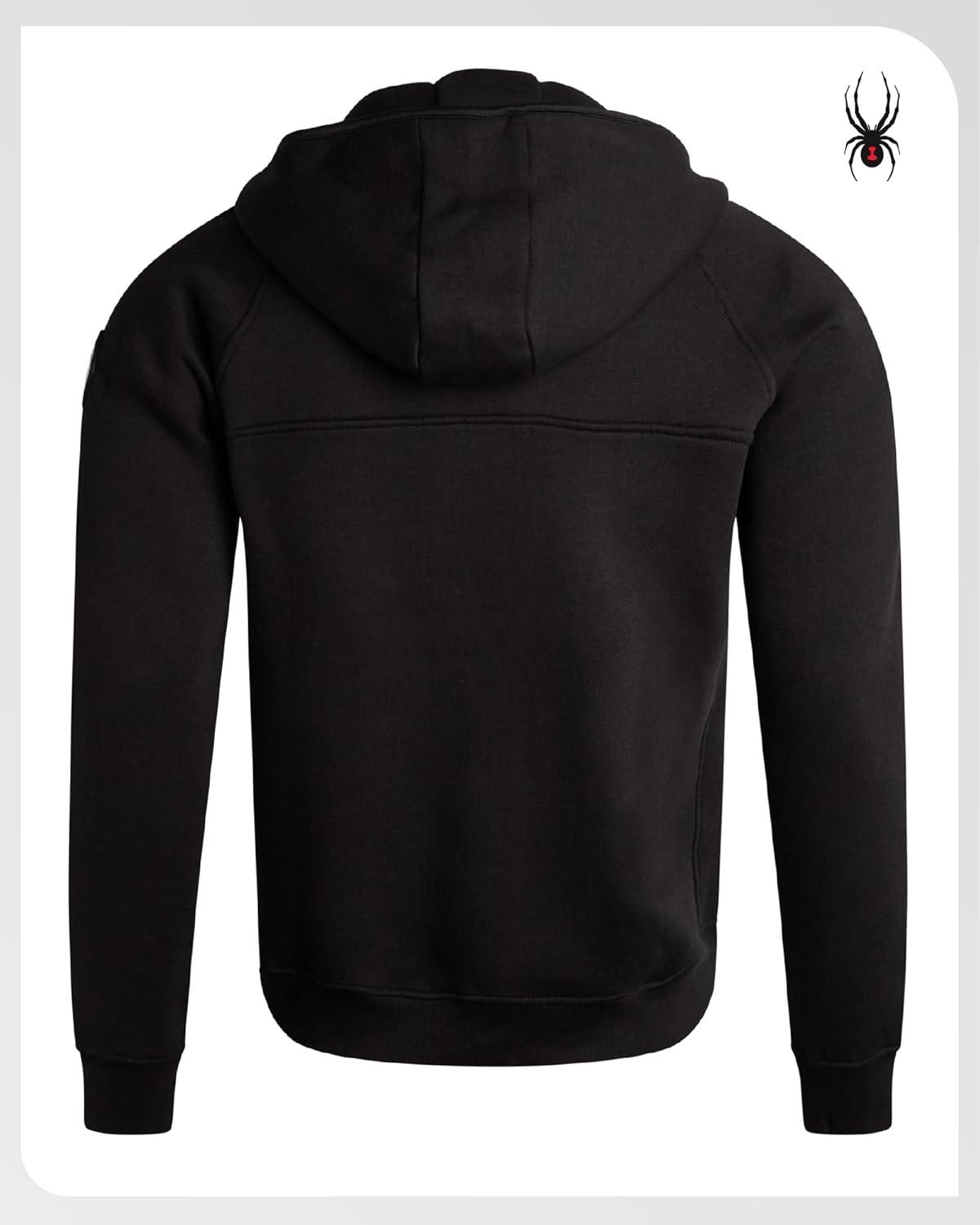 imageSpyder Mens Zip Up Hoodie Super Soft Performance Fleece Sweatshirts for Men Warm Athletic Hoodies for Running Walking GymJet Black