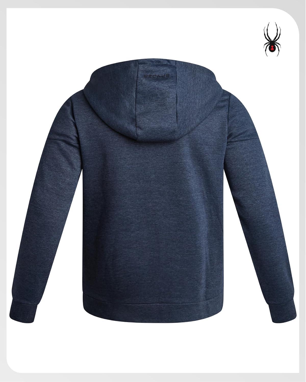imageSpyder Mens Zip Up Hoodie Super Soft Performance Fleece Sweatshirts for Men Warm Athletic Hoodies for Running Walking GymNavy Heather