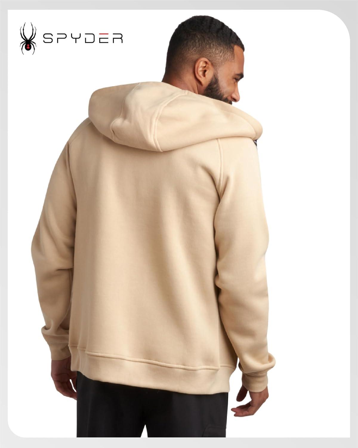 imageSpyder Mens Zip Up Hoodie Super Soft Performance Fleece Sweatshirts for Men Warm Athletic Hoodies for Running Walking GymSand