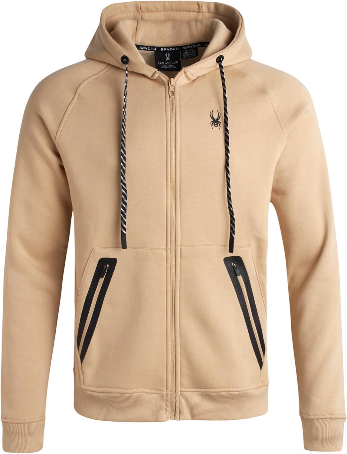 imageSpyder Mens Zip Up Hoodie Super Soft Performance Fleece Sweatshirts for Men Warm Athletic Hoodies for Running Walking GymSand