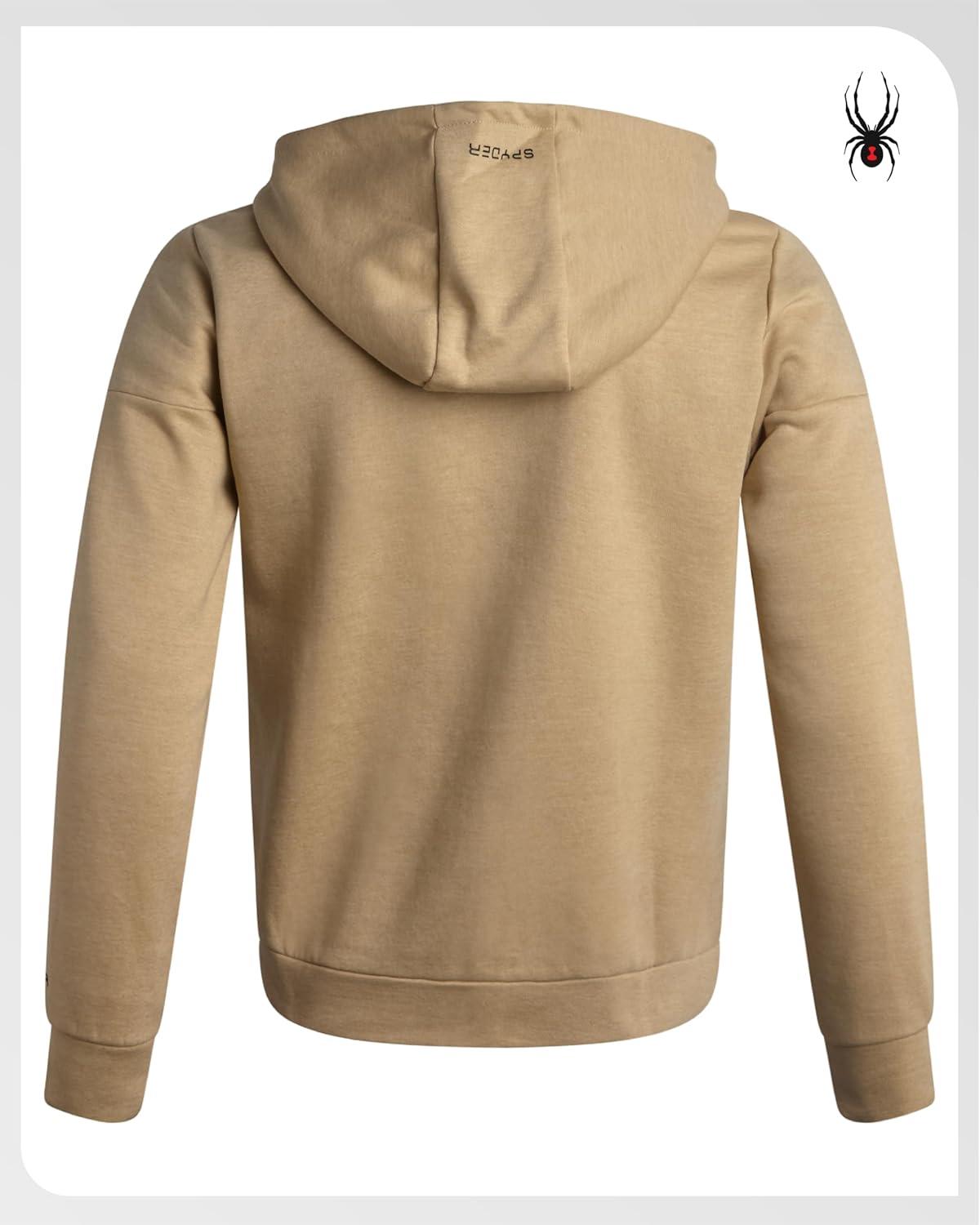 imageSpyder Mens Zip Up Hoodie Super Soft Performance Fleece Sweatshirts for Men Warm Athletic Hoodies for Running Walking GymSand Beige