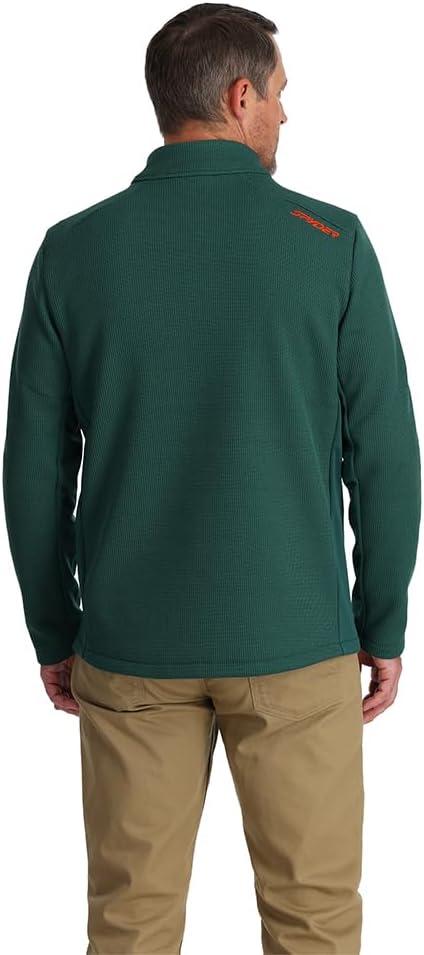 imageSpyder mens Bandit 12 Zip Fleece Ski Mid Layer Sweater JacketCypress Green