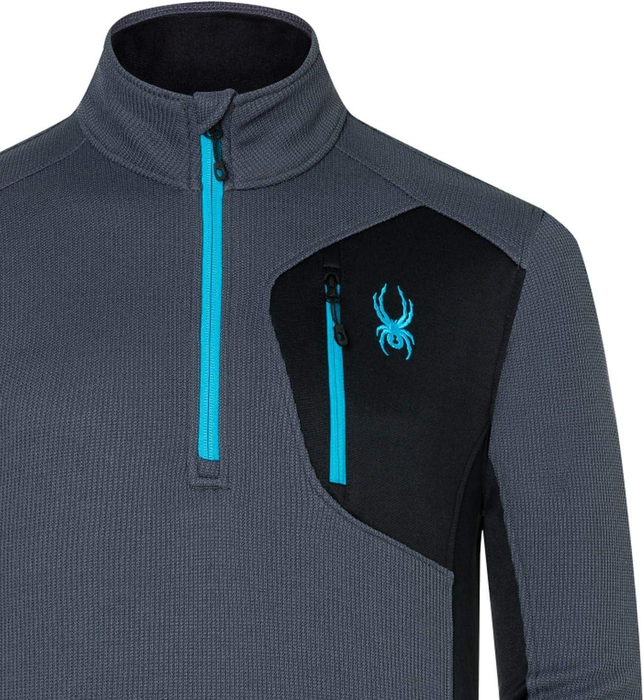 imageSpyder mens Bandit 12 Zip Fleece Ski Mid Layer Sweater JacketEbony