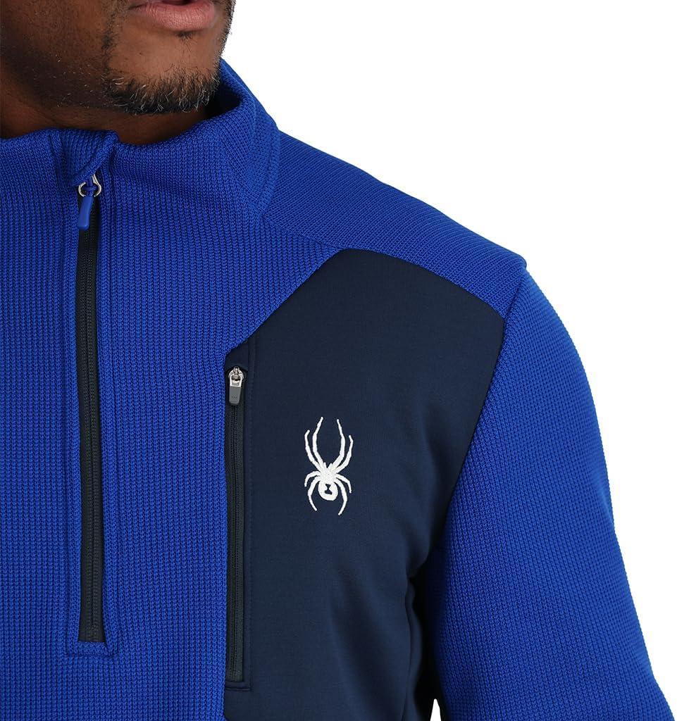 imageSpyder mens Bandit 12 Zip Fleece Ski Mid Layer Sweater JacketElectric Blue