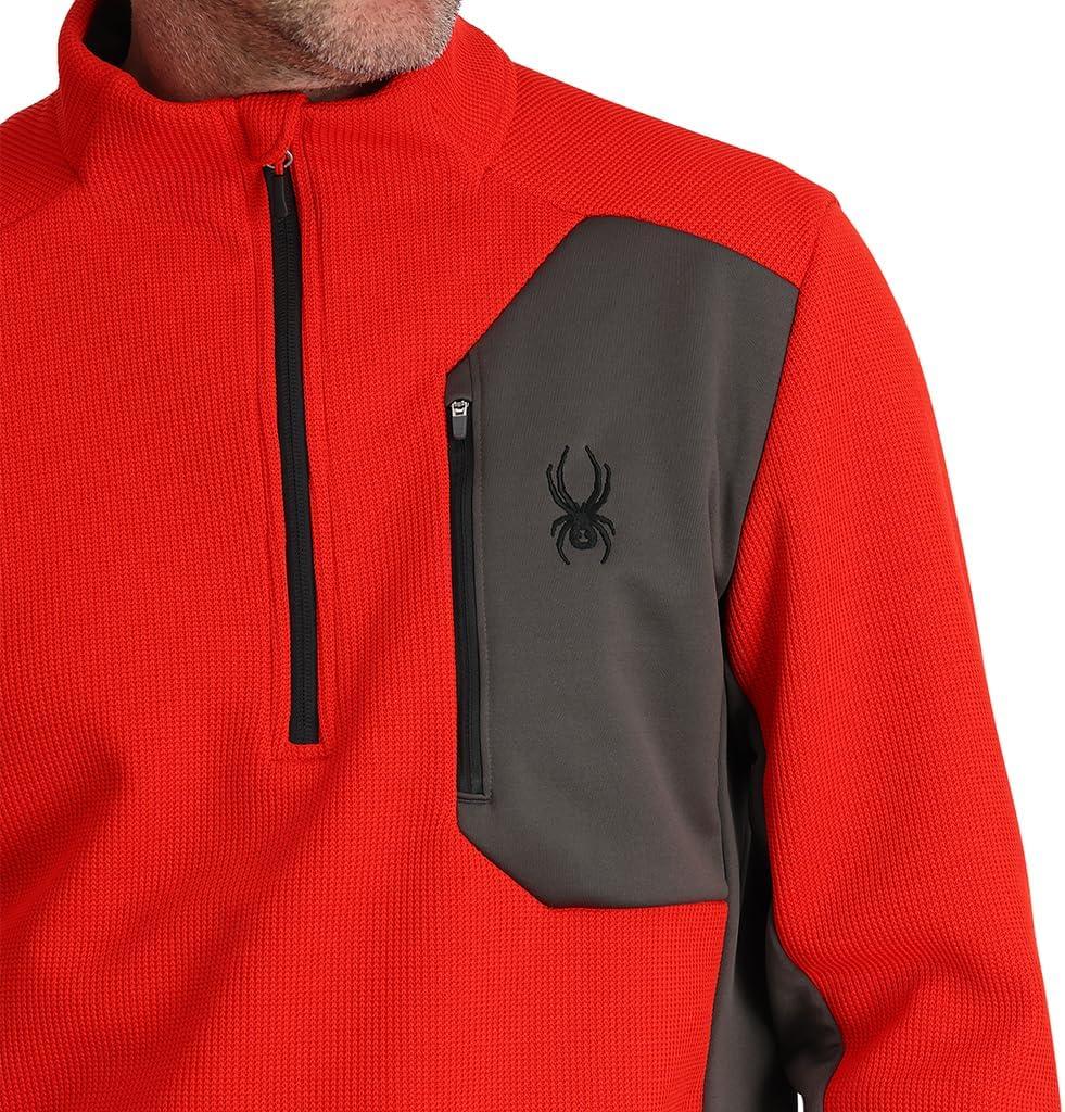 imageSpyder mens Bandit 12 Zip Fleece Ski Mid Layer Sweater JacketVolcano