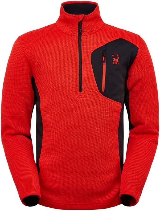 imageSpyder mens Bandit 12 Zip Fleece Ski Mid Layer Sweater JacketVolcano S23