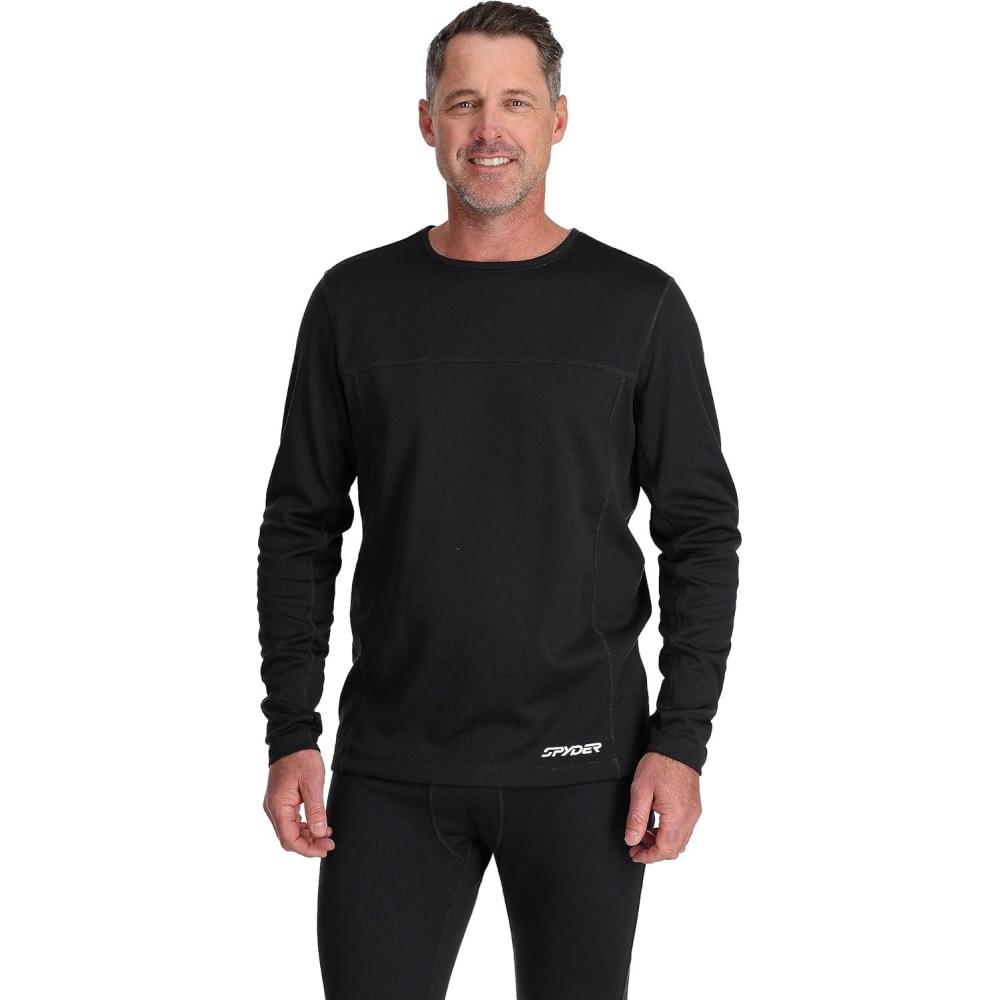 imageSpyder Mens Charger Crew Baselayer Thermal Ski TopBlack