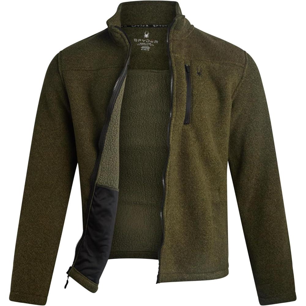 imageSpyder Mens Fleece Jacket Full Zip Up Lightweight Sherpa Fleece Fall Mens Winter Jacket with Pockets for Outdoor HikingOlive
