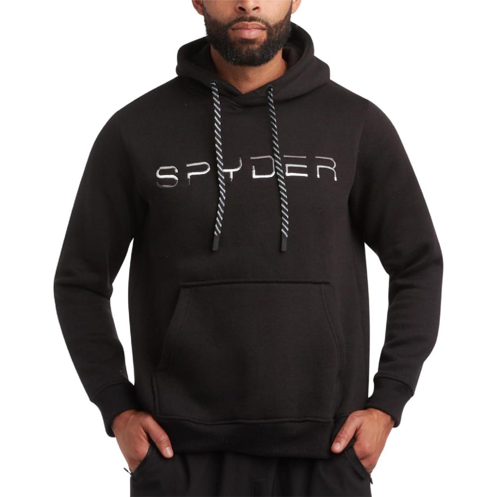imageSpyder Mens Hoodie Athletic Performance Soft Fleece Pullover Sweatshirts for Men Heavyweight Workout Hooded SweatshirtBlack