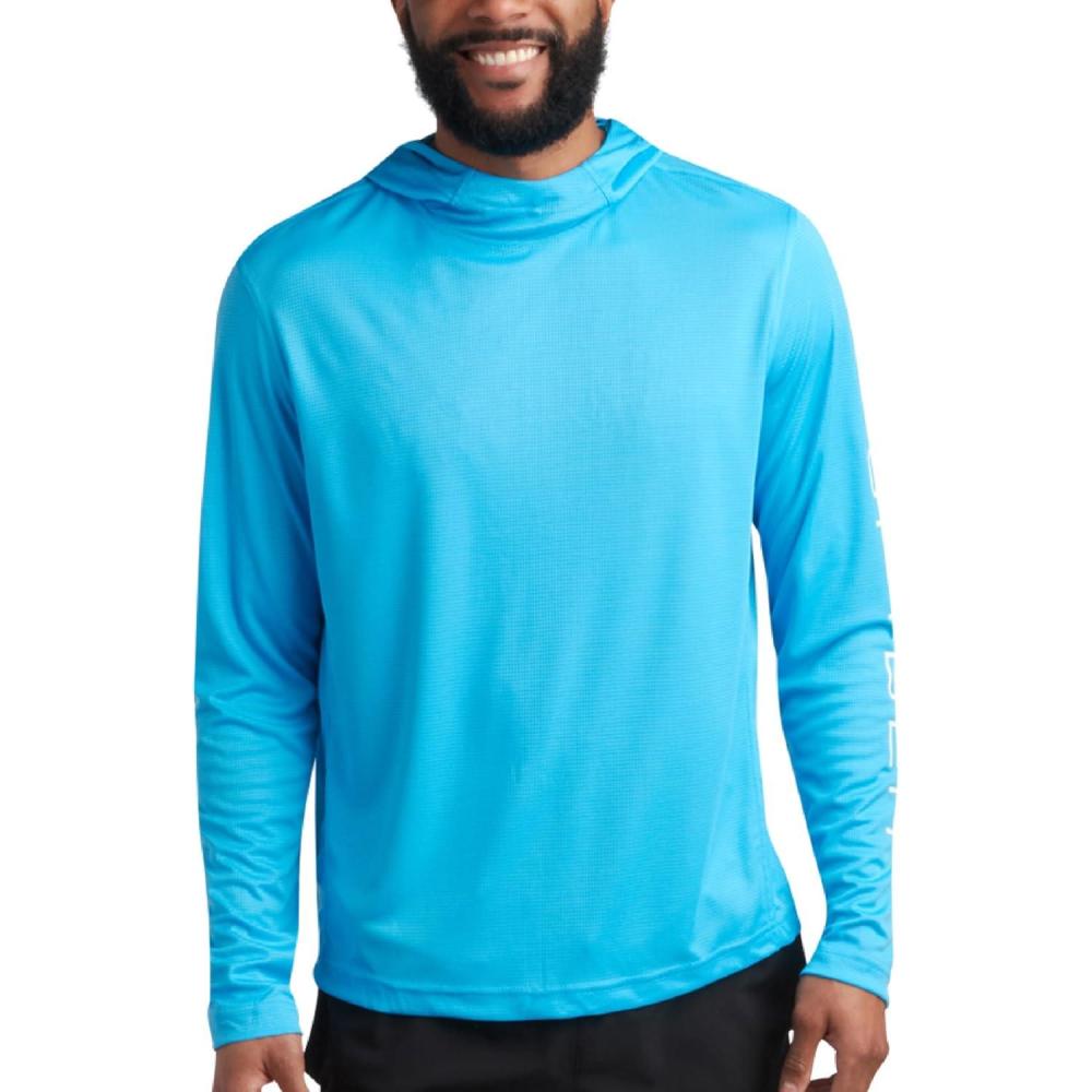 imageSpyder Mens Sun Hoodie Quick Dry Lightweight UPF 50 UV Protection Long Sleeve Rash Guard Swim Shirts for MenCali Blue