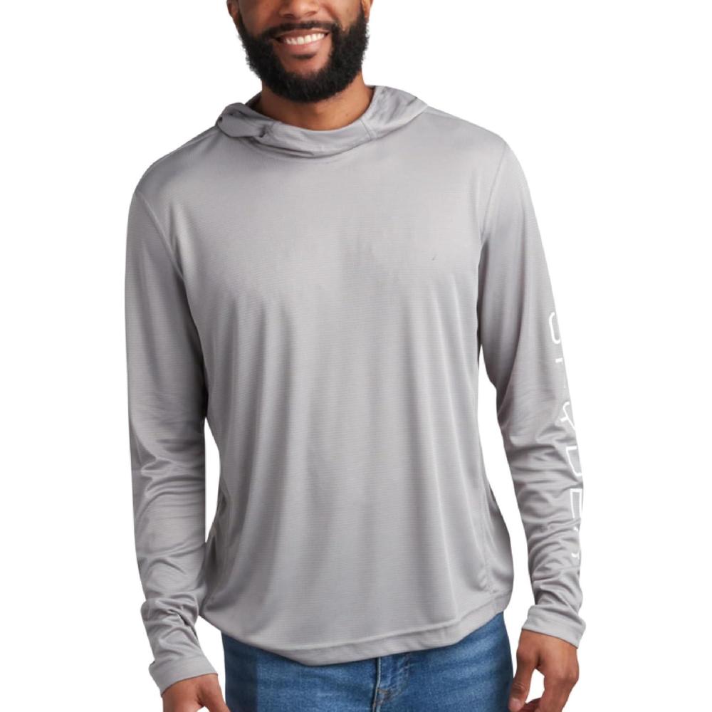 imageSpyder Mens Sun Hoodie Quick Dry Lightweight UPF 50 UV Protection Long Sleeve Rash Guard Swim Shirts for MenPewter