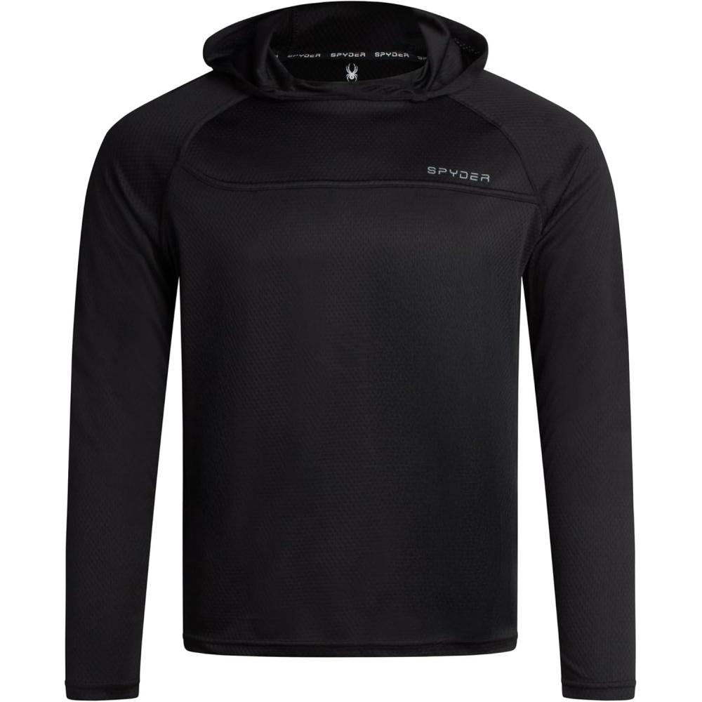 imageSpyder Mens Sun Hoodie  UPF 50 UV Protection Long Sleeve Rash Guard Quick Dry Moisture Wicking Swim Shirts for MenBlack