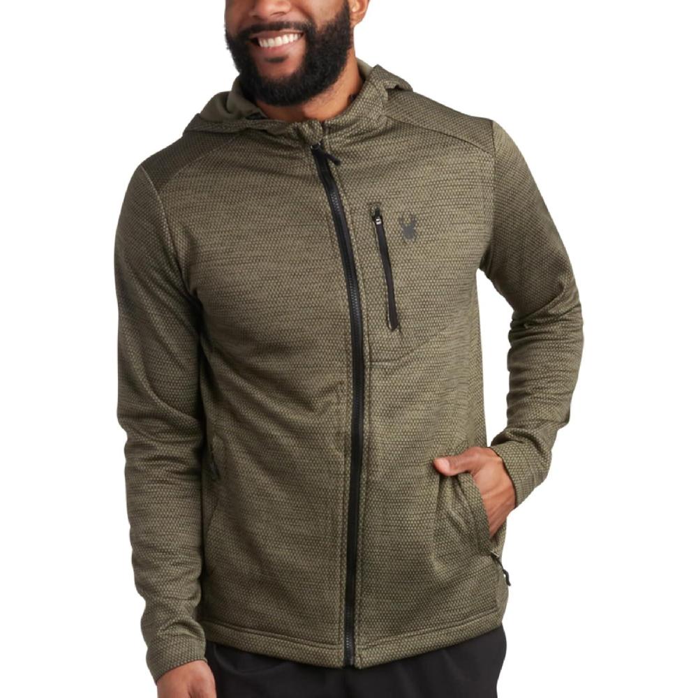 imageSpyder Mens Zip Up Hoodie Hoodies for Men Performance Fleece Sweatshirt Zip Up Hoodie for Hiking Gym UPF 30 Sun ProtectionOlive