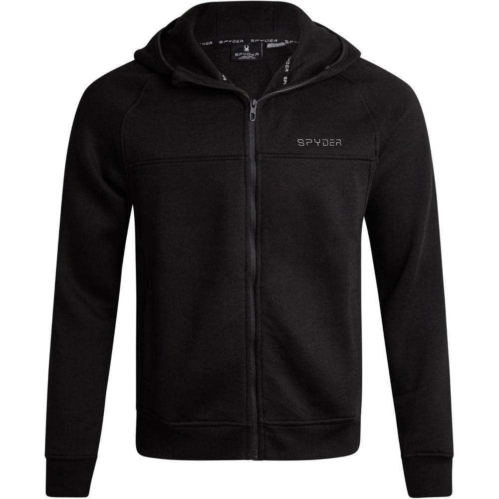 imageSpyder Mens Zip Up Hoodie Super Soft Performance Fleece Sweatshirts for Men Warm Athletic Hoodies for Running Walking GymJet Black
