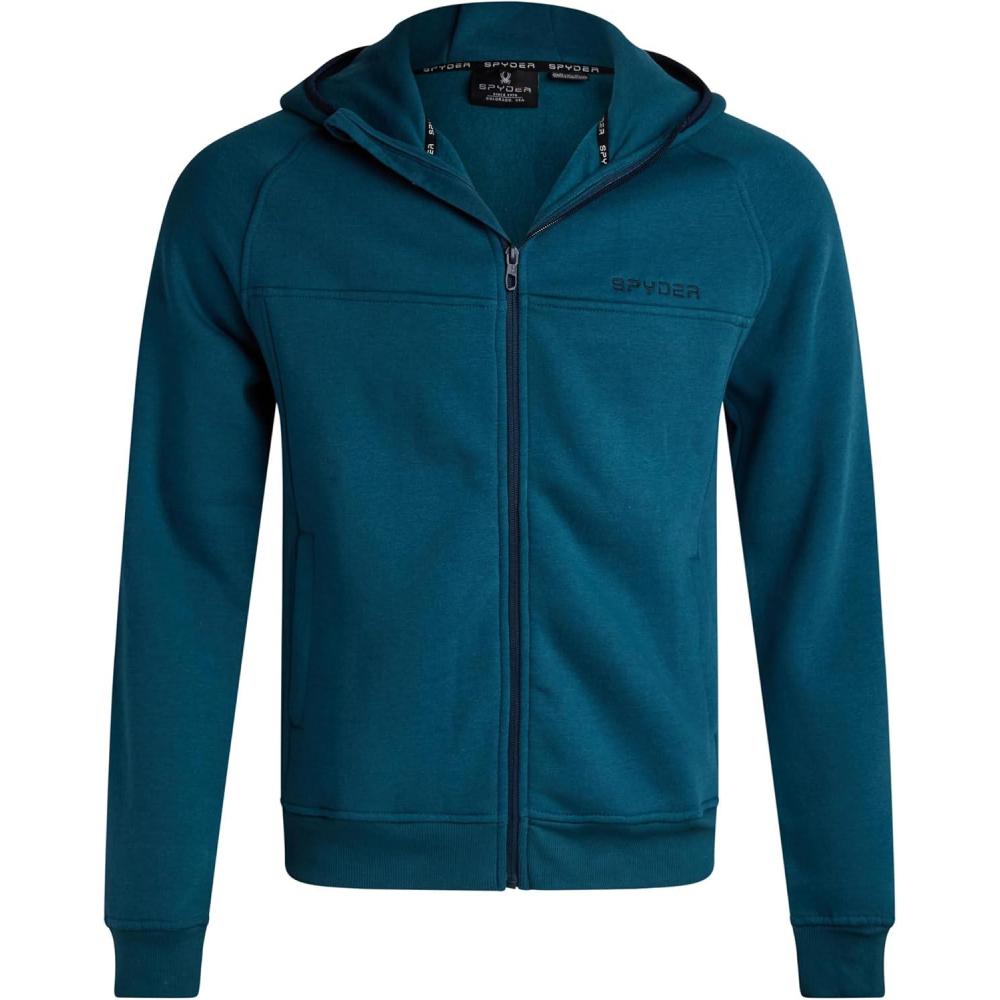 imageSpyder Mens Zip Up Hoodie Super Soft Performance Fleece Sweatshirts for Men Warm Athletic Hoodies for Running Walking GymPetrol Blue
