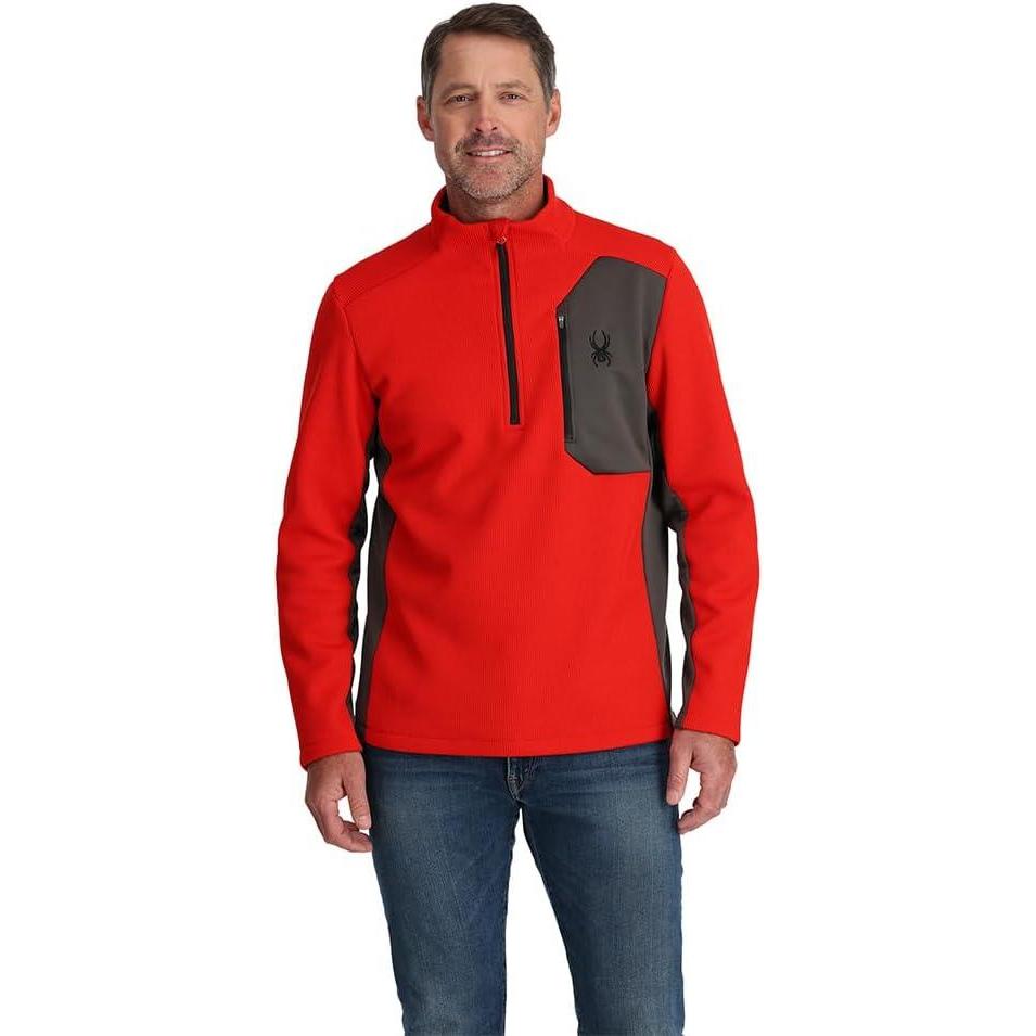 imageSpyder mens Bandit 12 Zip Fleece Ski Mid Layer Sweater JacketVolcano
