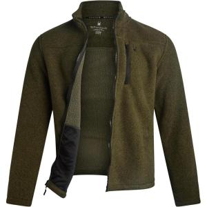 Spyder Mens Fleece Jacket – Full Zip Up Lightweight Sherpa Fleece Fall Mens Winter Jacket with Pockets for Outdoor Hiking(Olive)