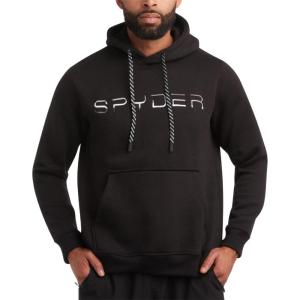 Spyder Mens Hoodie – Athletic Performance Soft Fleece Pullover Sweatshirts for Men – Heavyweight Workout Hooded Sweatshirt(Black)