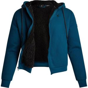 Spyder Mens Sherpa Fur Hoodie – Soft Stretch Waffle Knit Full Zip Up Hoodie Sweatshirt for Men with Cozy Sherpa Fleece Lining(Petrol Blue)