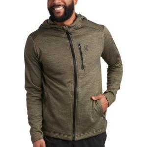 Spyder Mens Zip Up Hoodie – Hoodies for Men, Performance Fleece Sweatshirt Zip Up Hoodie for Hiking Gym UPF 30 Sun Protection(Olive)