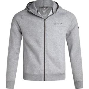 Spyder Mens Zip Up Hoodie – Super Soft Performance Fleece Sweatshirts for Men – Warm Athletic Hoodies for Running Walking Gym(Heather Grey Coal)