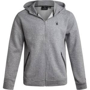 Spyder Mens Zip Up Hoodie – Super Soft Performance Fleece Sweatshirts for Men – Warm Athletic Hoodies for Running Walking Gym(Heather Grey Light)