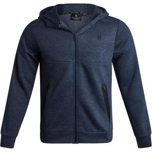 Spyder Mens Zip Up Hoodie – Super Soft Performance Fleece Sweatshirts for Men – Warm Athletic Hoodies for Running Walking Gym(Navy Heather)