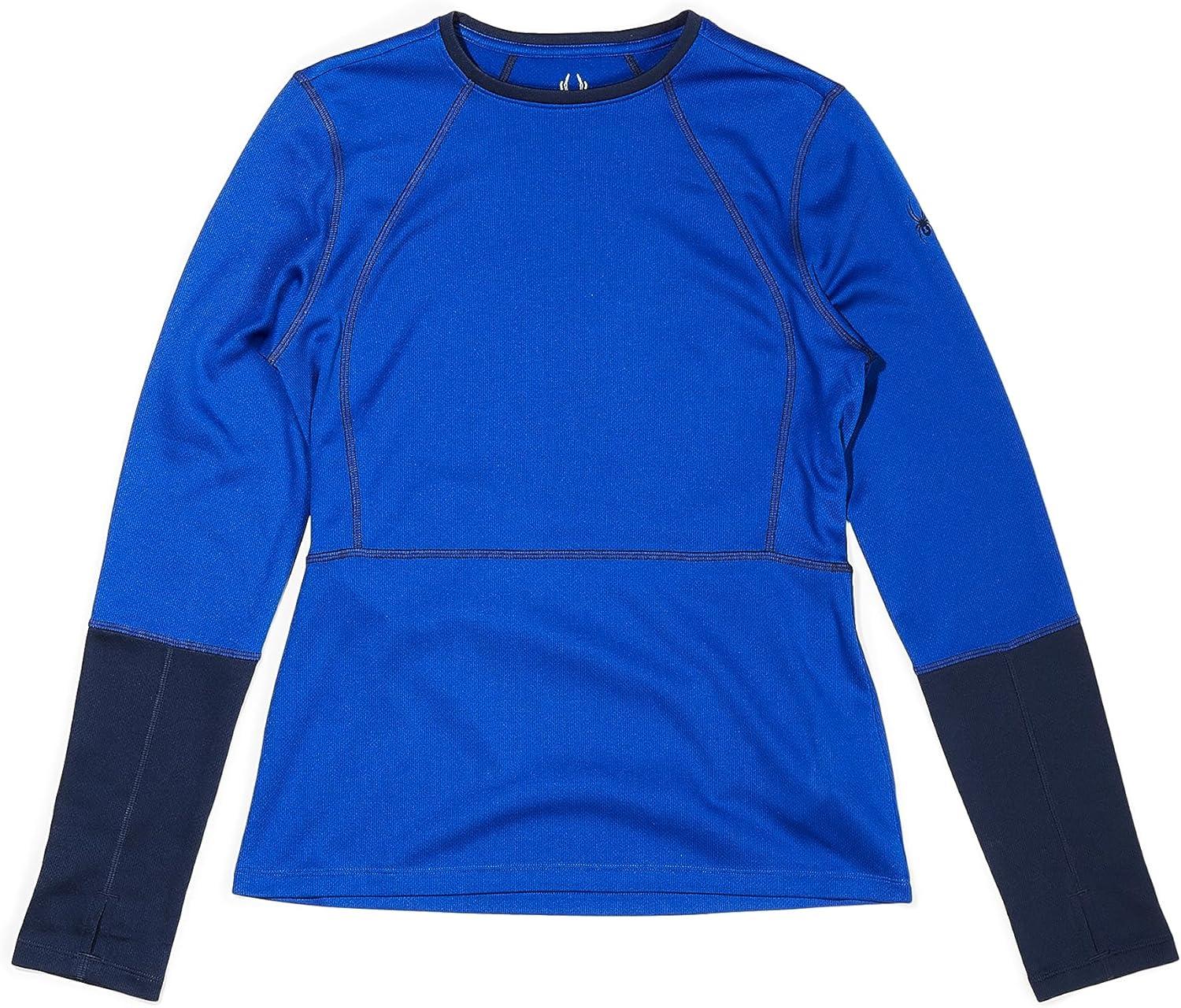 imageSpyder Womens Charger Crew Baselayer Thermal Ski TopElectric Blue