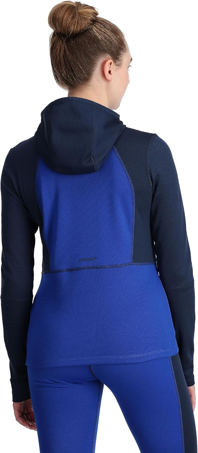 imageSpyder Womens Charger Hoodie Baselayer Thermal Ski TopElectric Blue