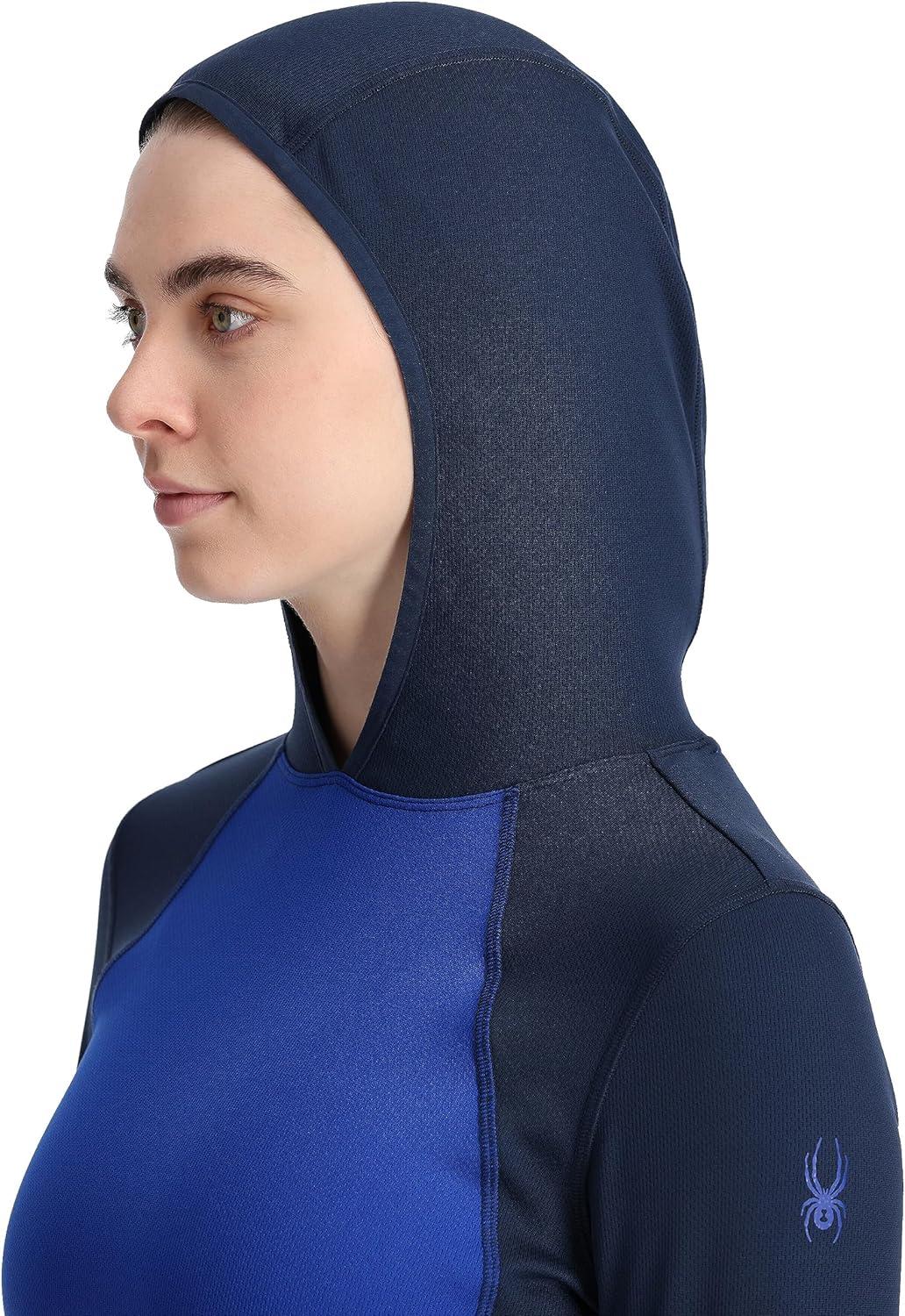 imageSpyder Womens Charger Hoodie Baselayer Thermal Ski TopElectric Blue