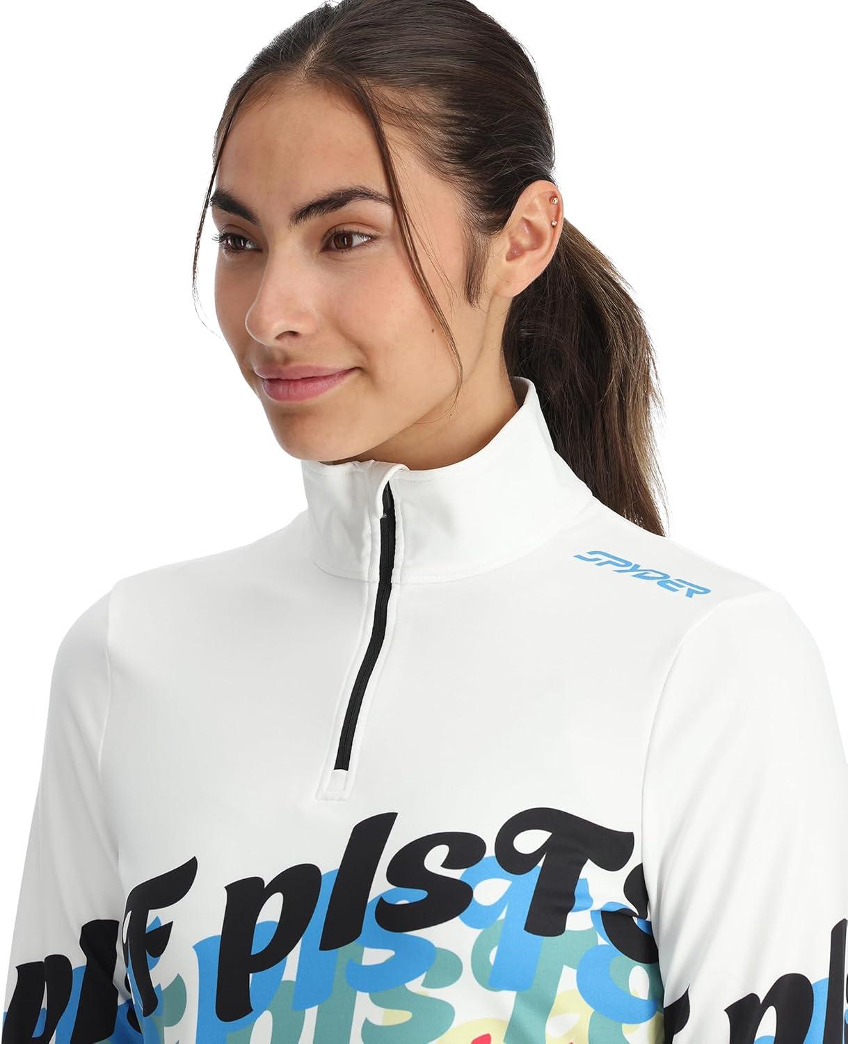 imageSpyder Womens Vivid Half Zip Fitted Jersey Ski Base LayerWhite