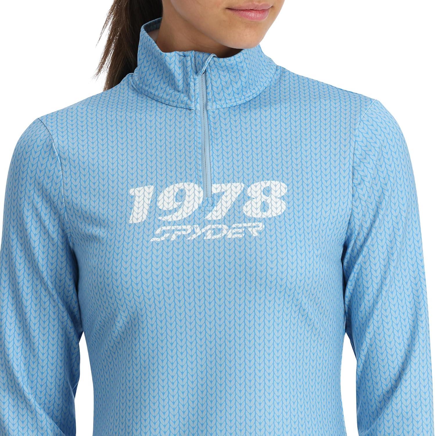 imageSpyder Womens Vivid Half Zip TNeck Ski Base LayerBlue Drift
