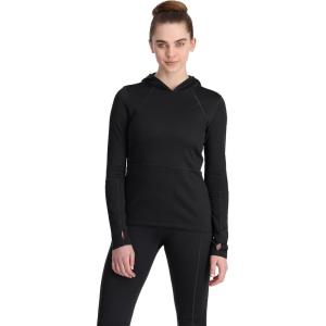 Spyder Women’s Charger Hoodie Baselayer Thermal Ski Top(Black)