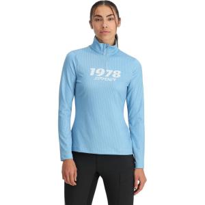 Spyder Women’s Vivid Half Zip T-Neck Ski Base Layer(Blue Drift)